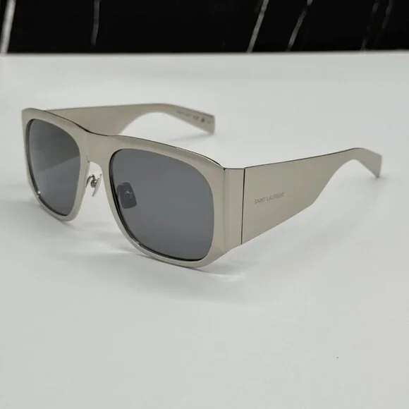 NEWSL636 002 SAINT LAURENT SUNGLASSES UNISEX SILVER GREY  display picture 2